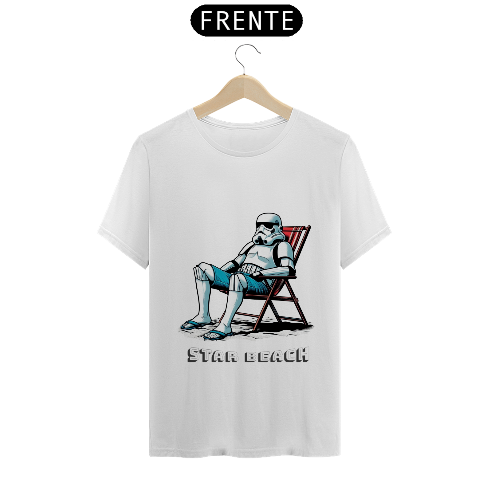 Nome do produto: Camiseta Masculina Star Wars Stormtrooper na praia