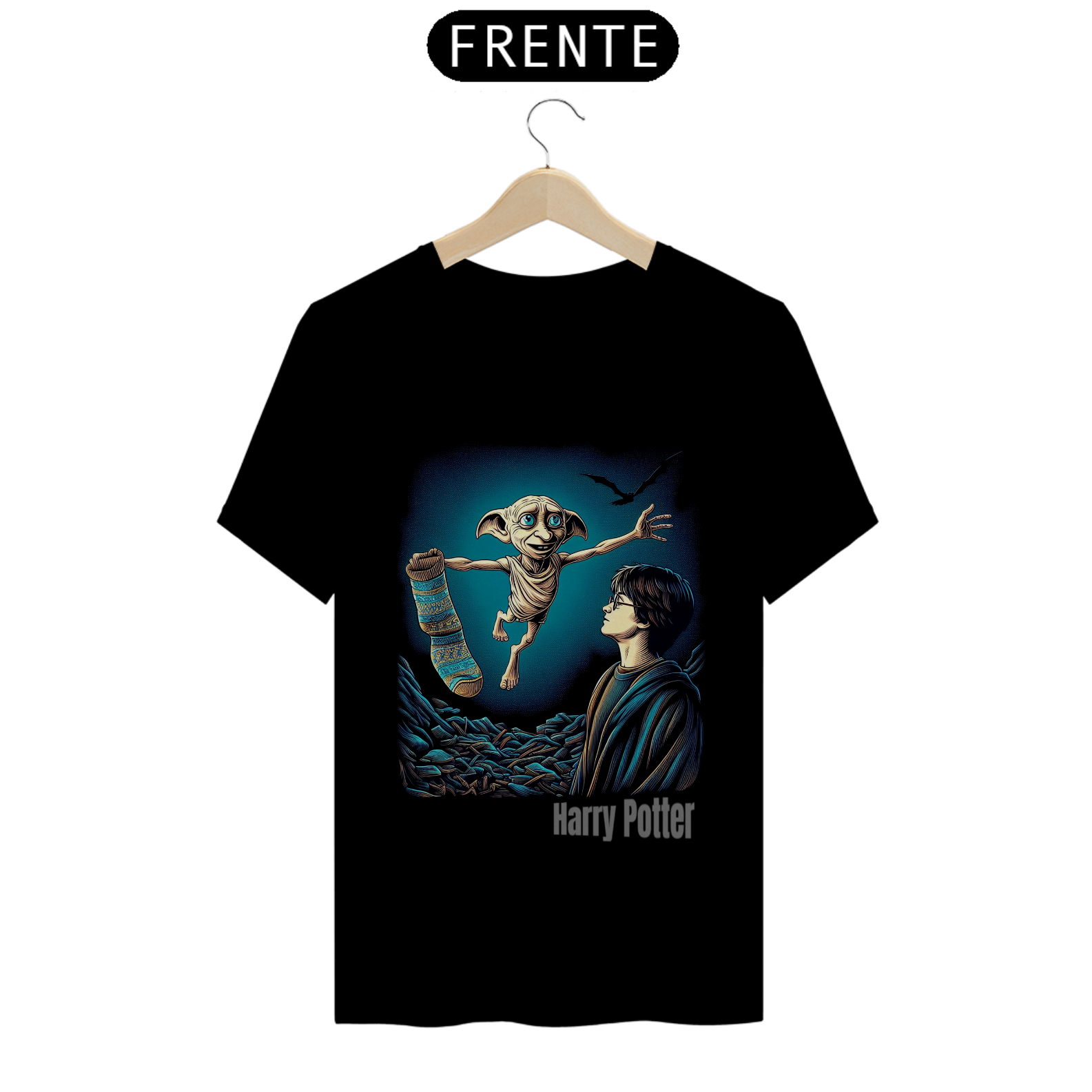 Nome do produto: Camiseta Masculina Harry Potter com Dobby