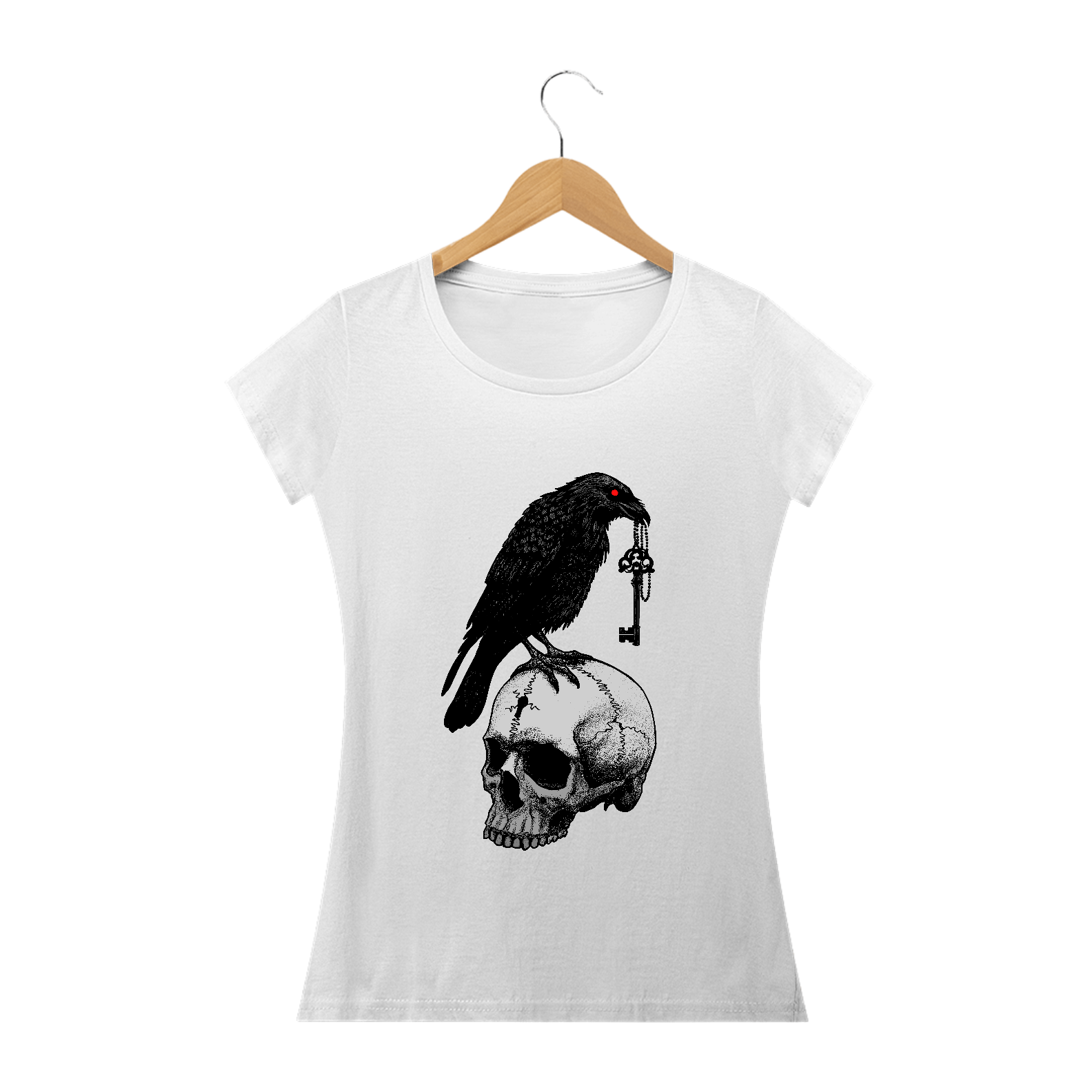 Nome do produto: Camiseta Feminina Skull and Raven 