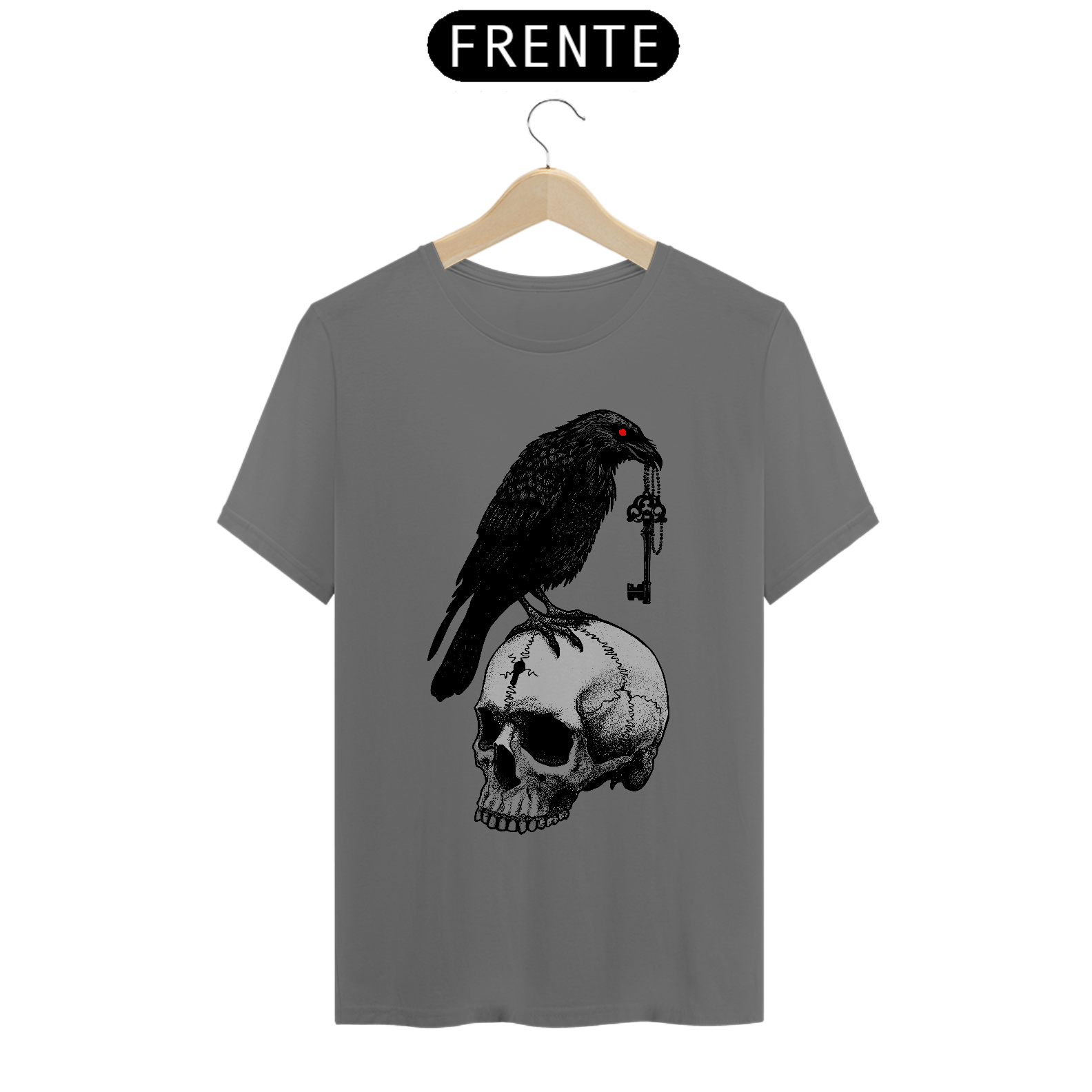 Nome do produto: CAMISETA ESTONADA SKULL AND RAVEN