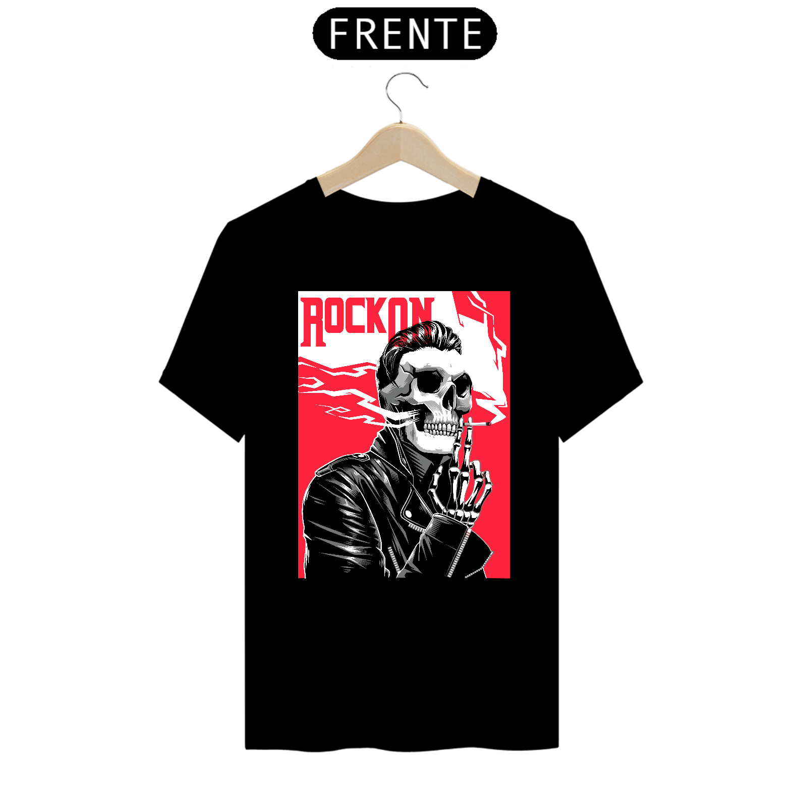 Nome do produto: Camiseta Masculina Roqueiro Caveira