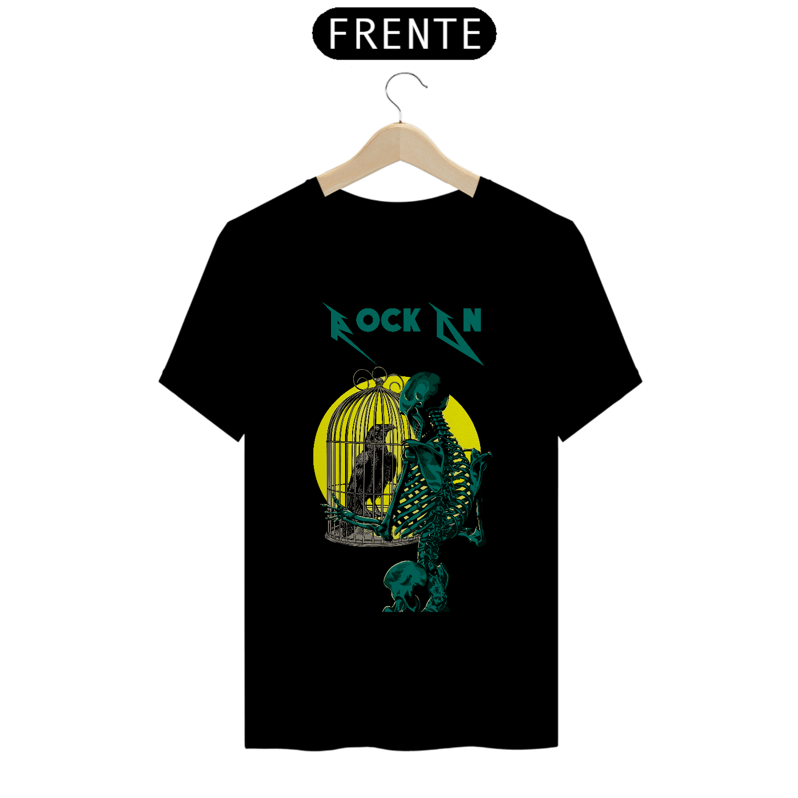 Nome do produto: Camiseta Reta Skeleton with Caged Crow