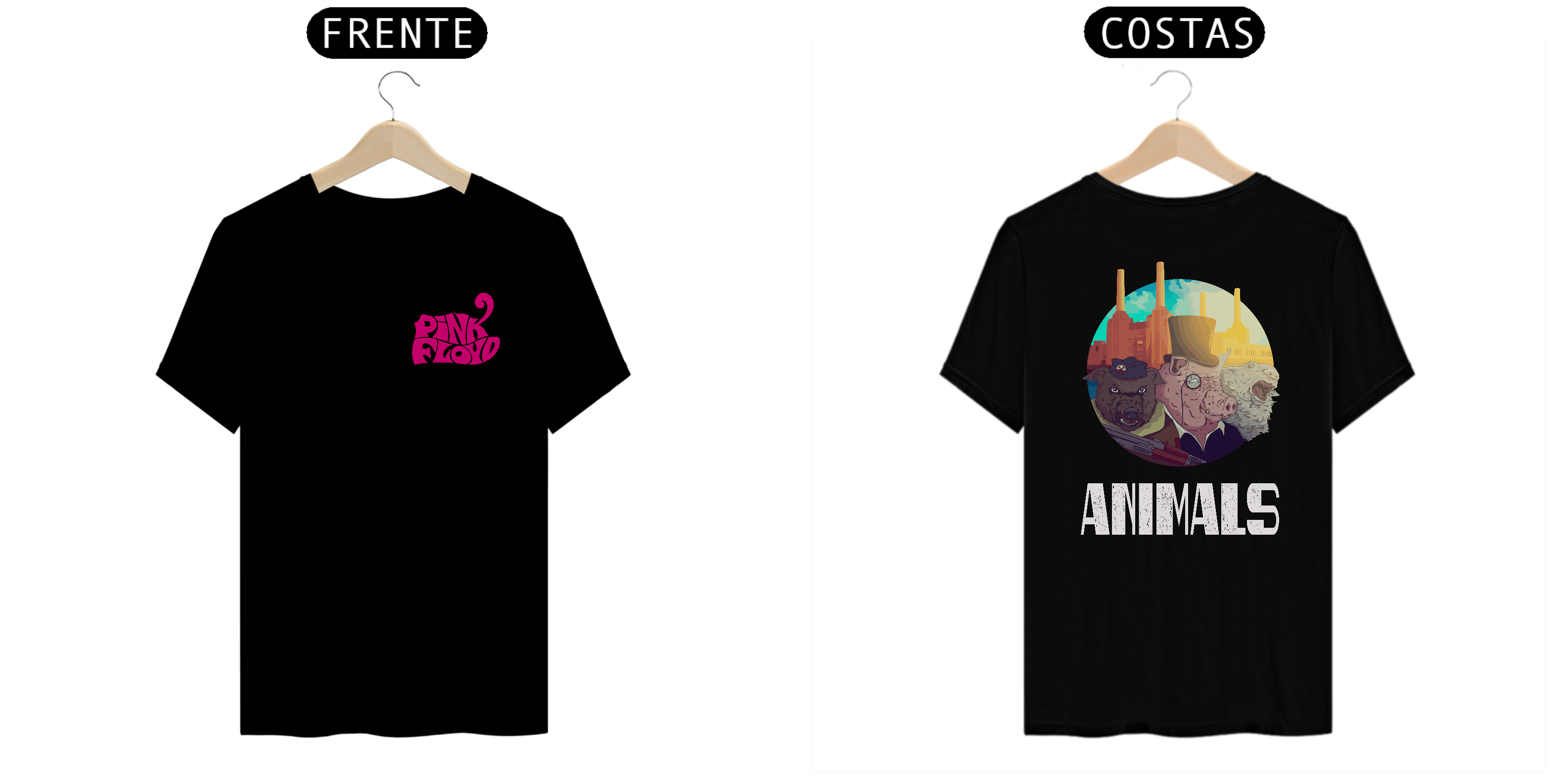 Nome do produto: Camiseta Reta Animals (Pink Floyd)