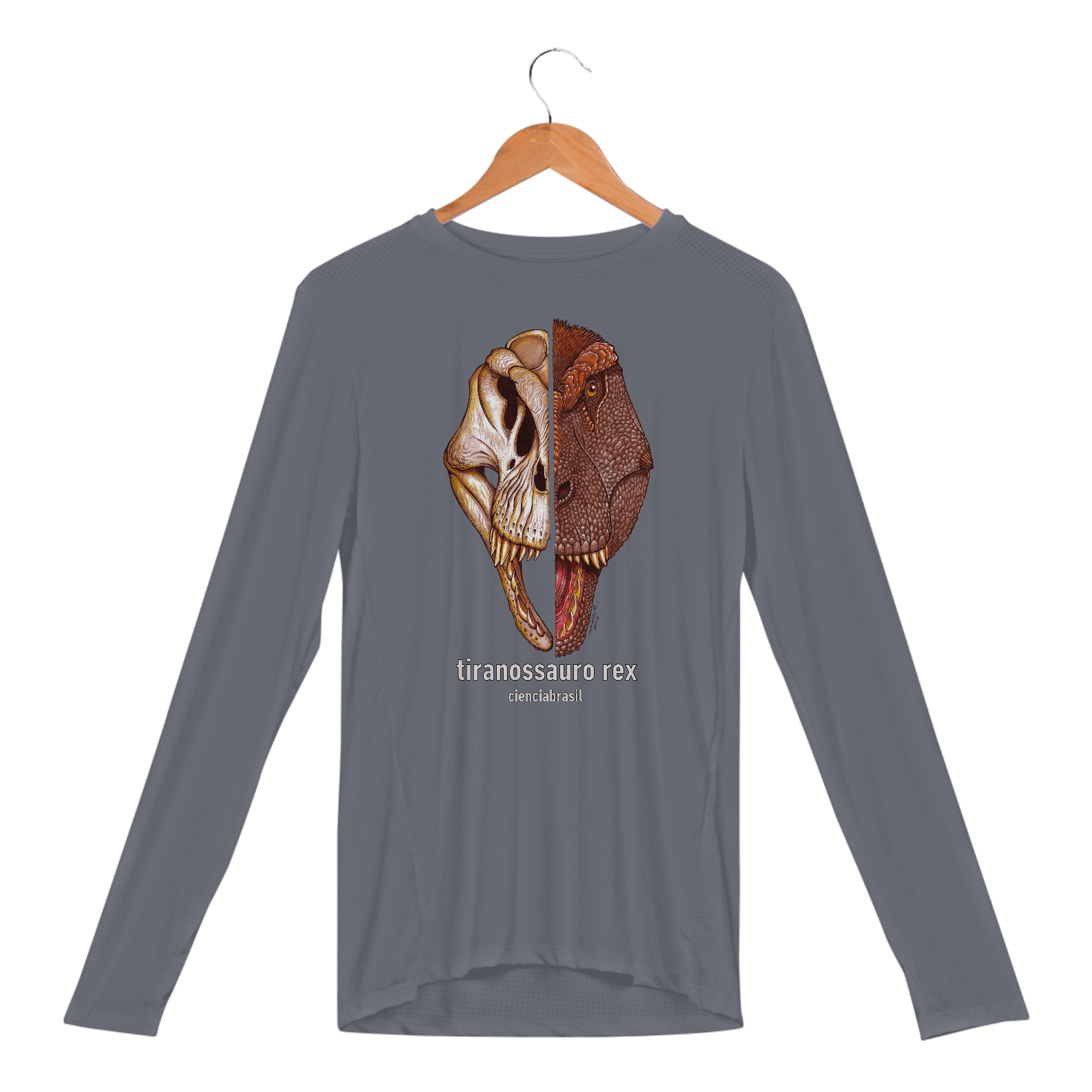 T-shirt manga longa Sport Dry UV Tiranossauro