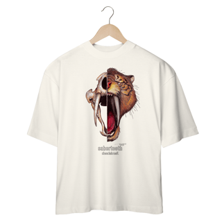 T Shirt oversized tigre dentes-de-sabre