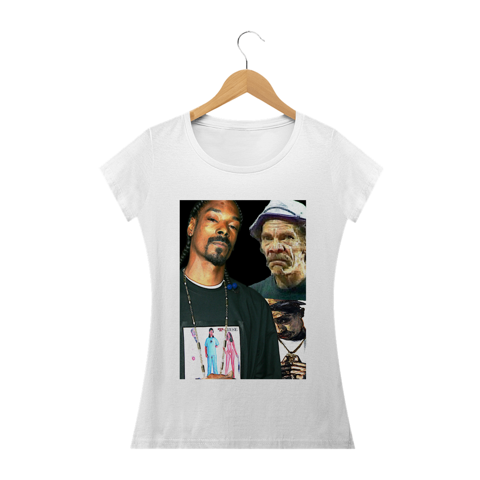 Nome do produto: Camiseta Snoop Dogg e Seu Madruga Feminina