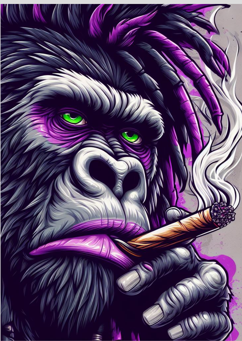 Nome do produto: Quadro Gorila Roxo Make