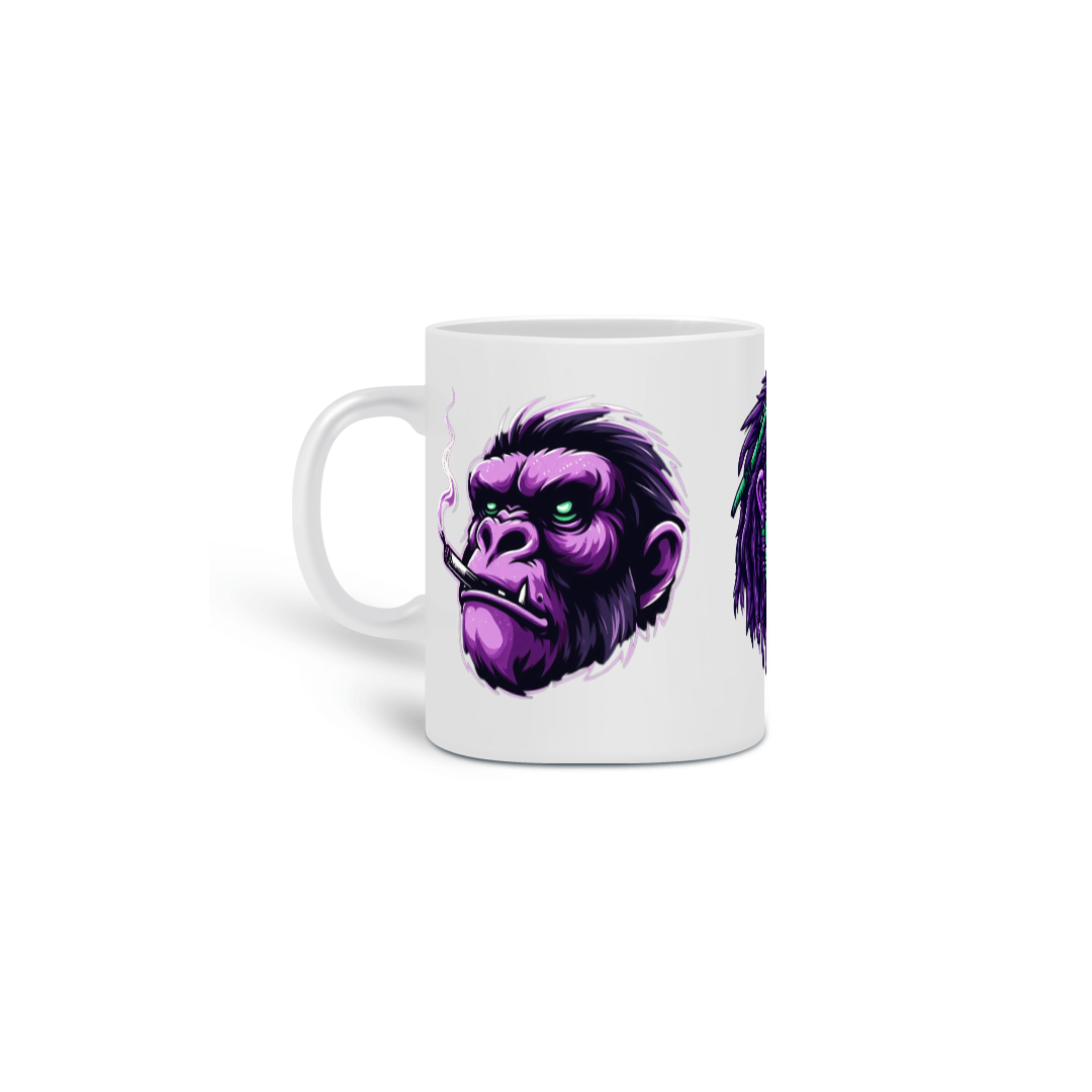 Nome do produto: Caneca Gorila Roxo 01