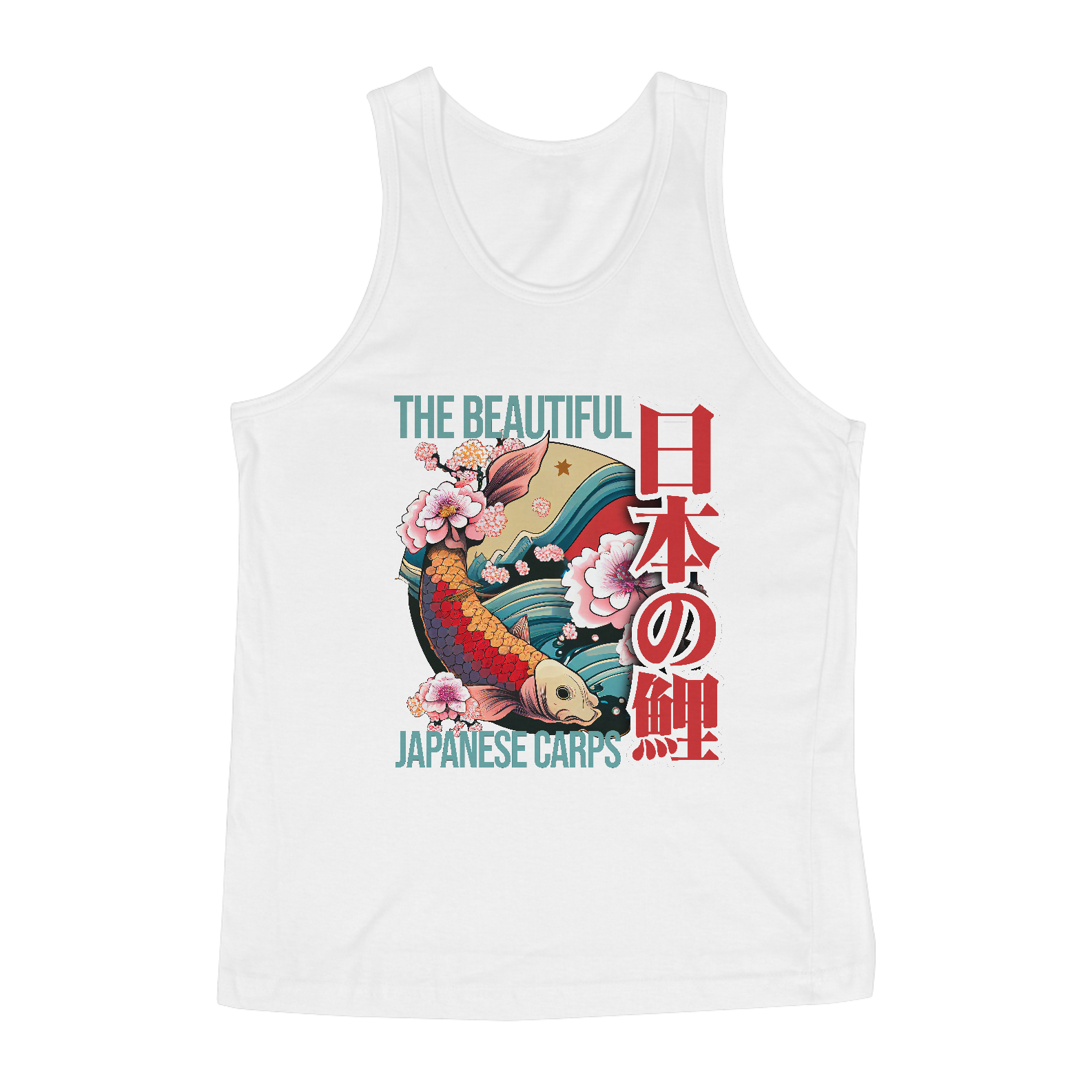 Nome do produto: Camiseta Regata: “Japanese KOI Design”