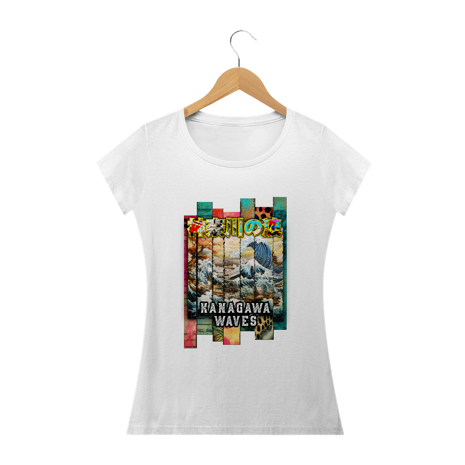 Nome do produto: Camiseta Baby Long: “Kanagawa Waves”