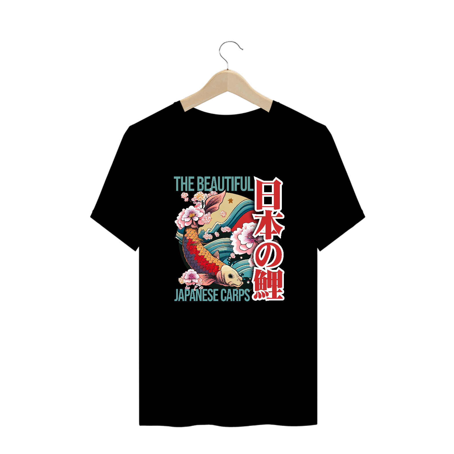 Nome do produto: Camiseta Plus Size: “Japanese KOI Design”