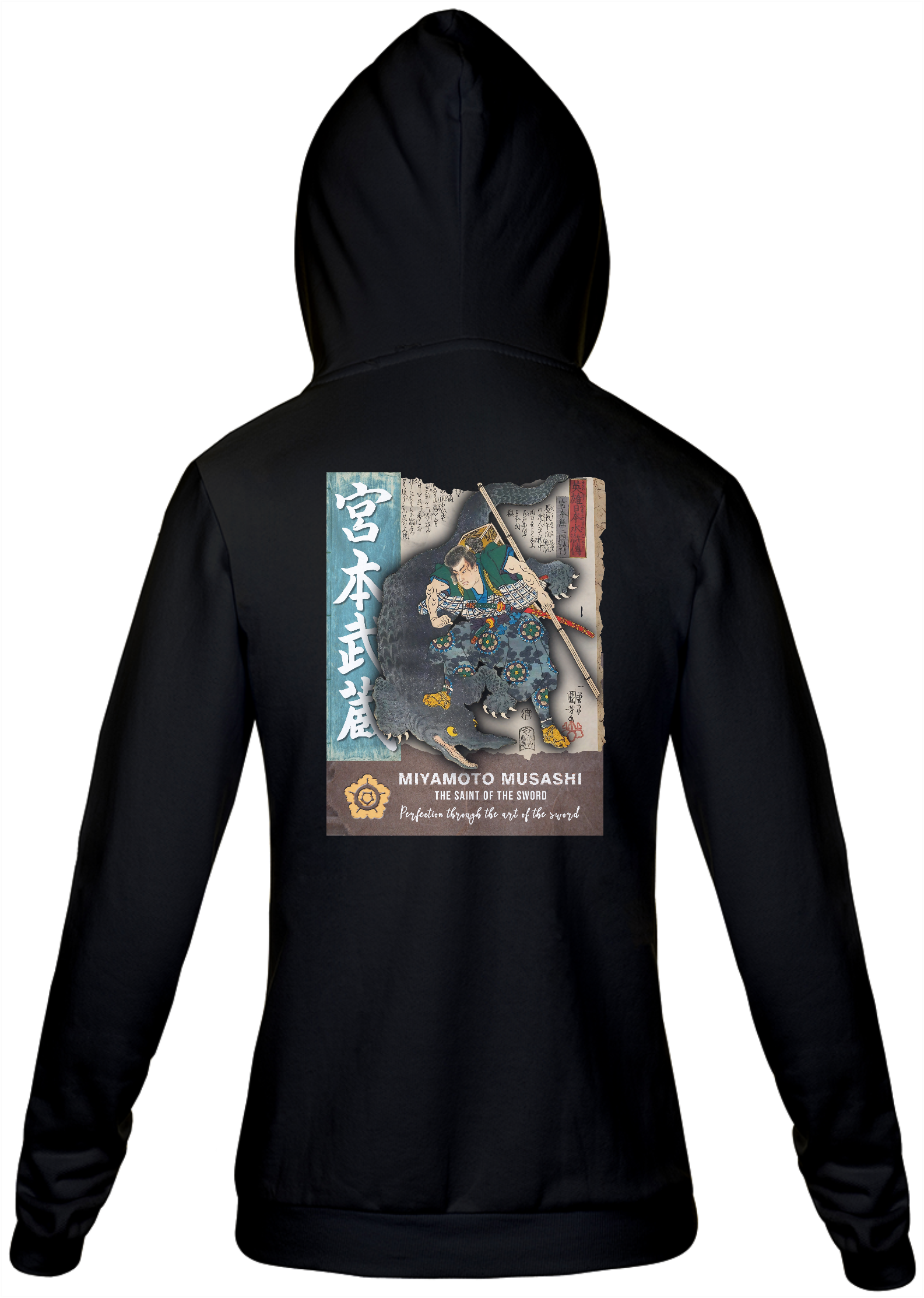 Nome do produto: Moleton c/ Zíper Unissex: “Miyamoto Musashi”