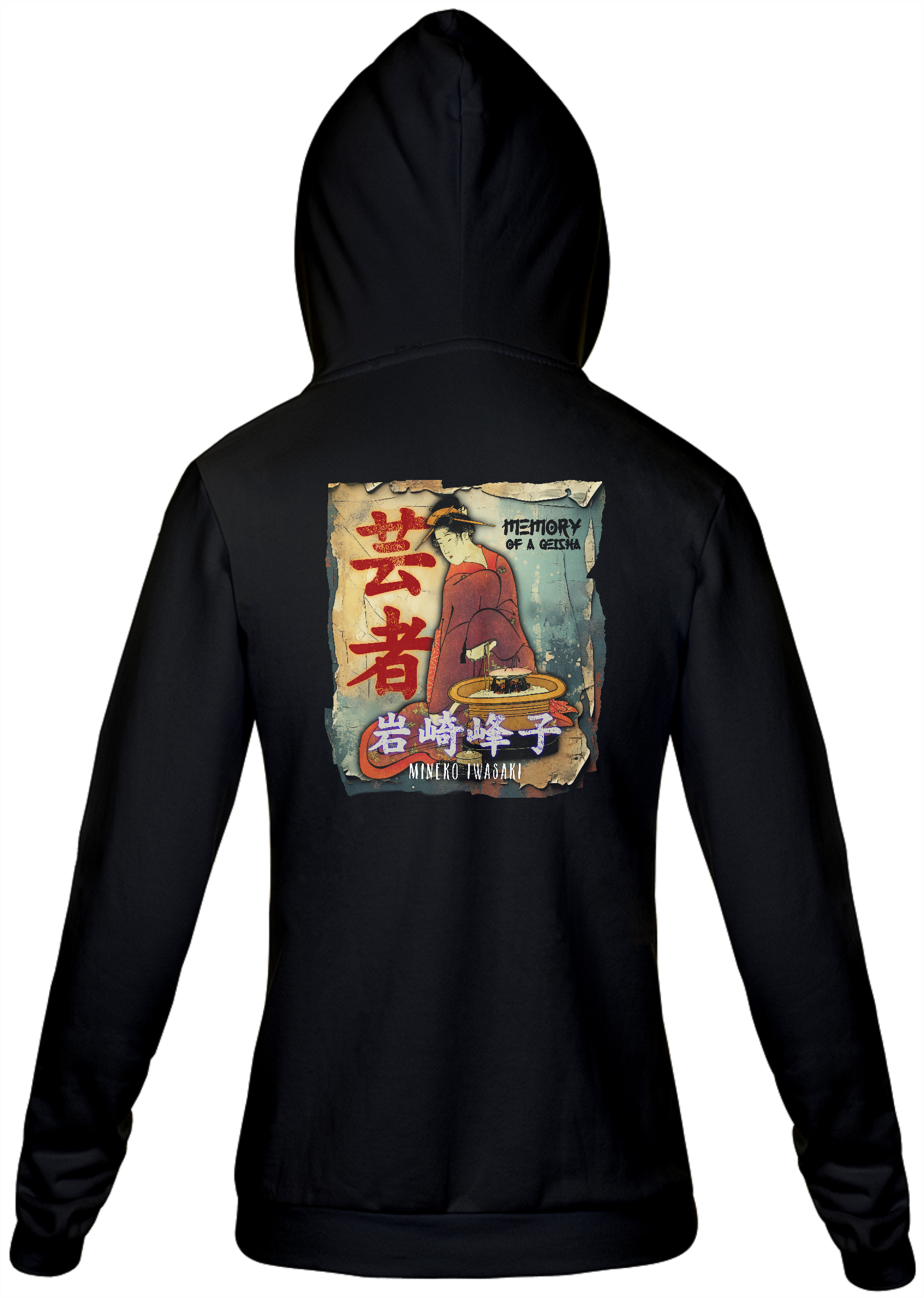 Nome do produto: Moleton c/ Zíper Unissex: “Gueixa Mineko Iwasaki”