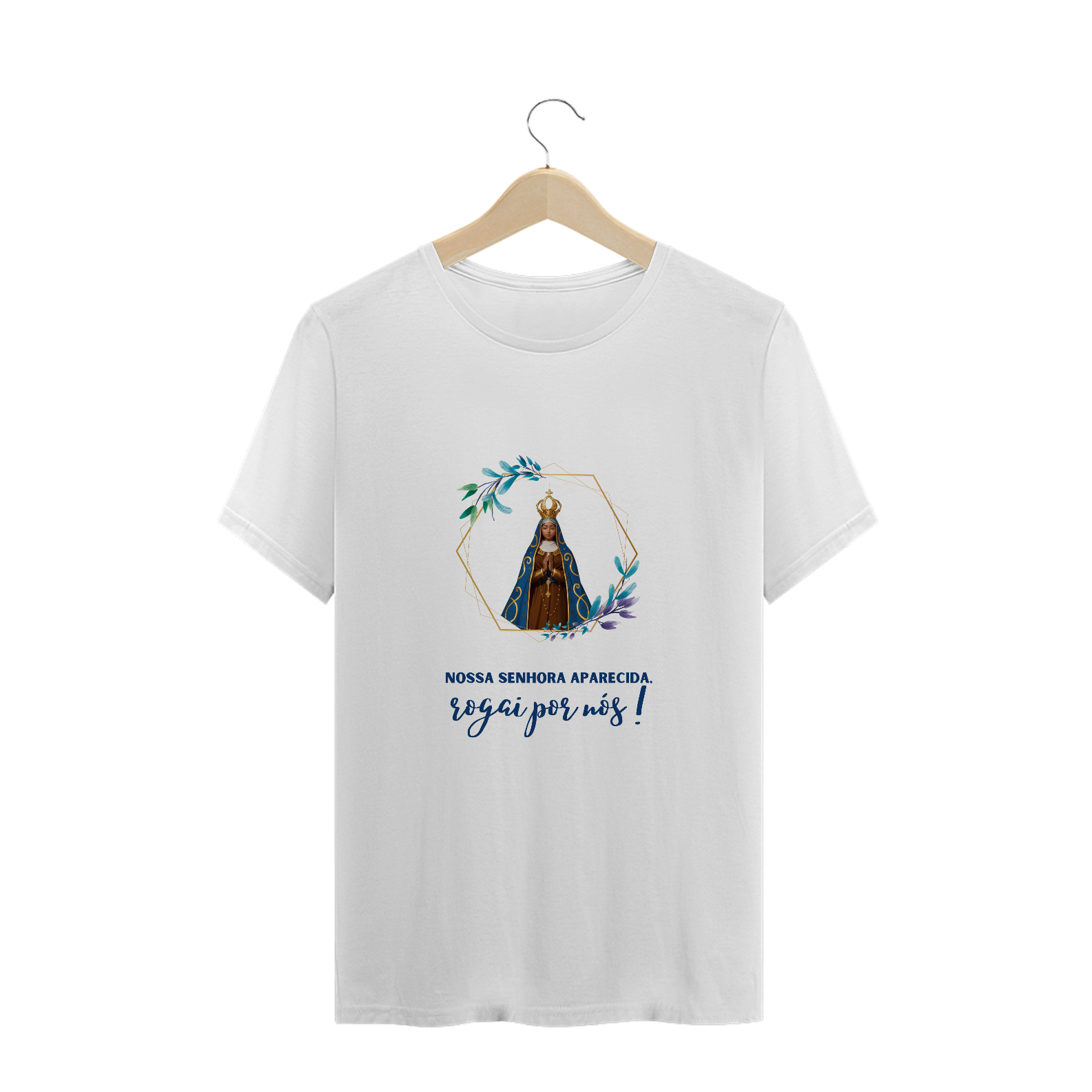 Nome do produto: T-shirt Plus Size Nossa Senhora Aparecida
