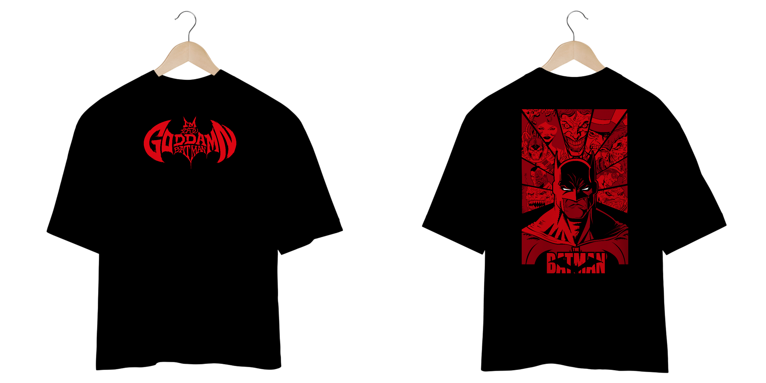 CAMISETA OVERSIZED FRENTE E COSTAS - BATMAN