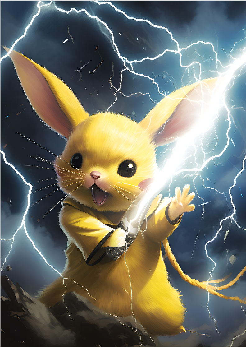 Nome do produto: Pikachu Mestre Jedi (Inspirado em Pokémon e Star Wars)