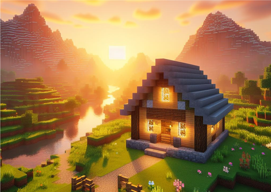 Nome do produto: Retrato - Minecraft Por do Sol