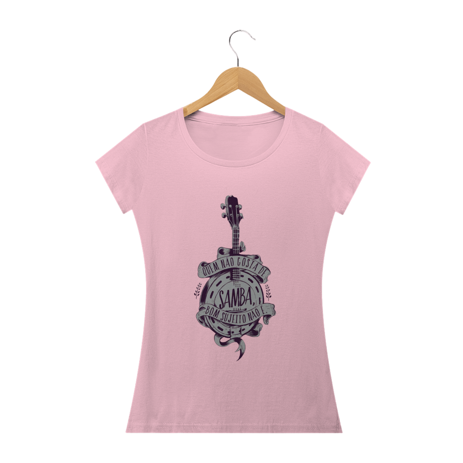 Nome do produto: Camisa feminina QUEM NÃO GOSTA DE SAMBA