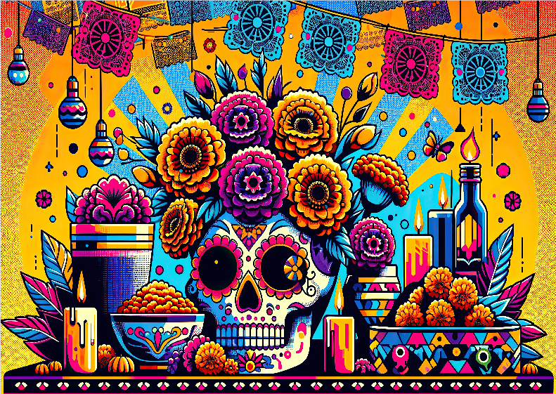 Pôster Pop Art - Dia de los muertos