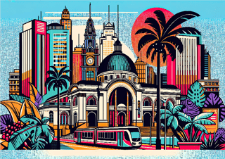 Pôster Pop Art - Cidade de São Paulo 01