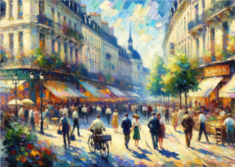 Pôster Impressionista - Cena Urbana 01