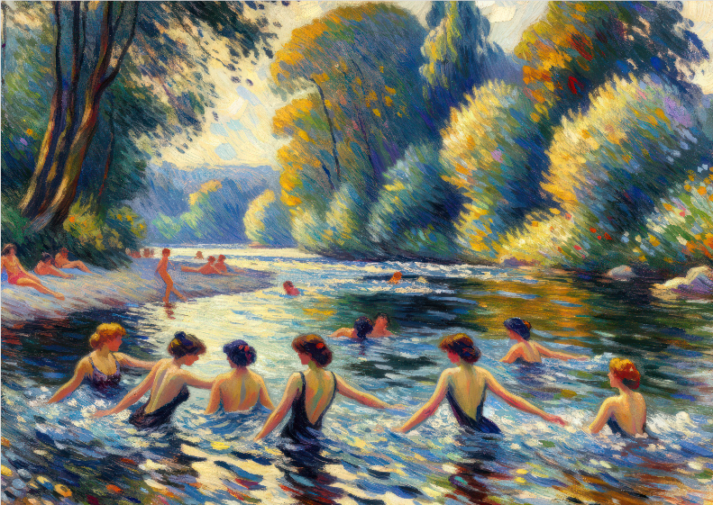 Pôster Impressionista - Bailarinas no lago