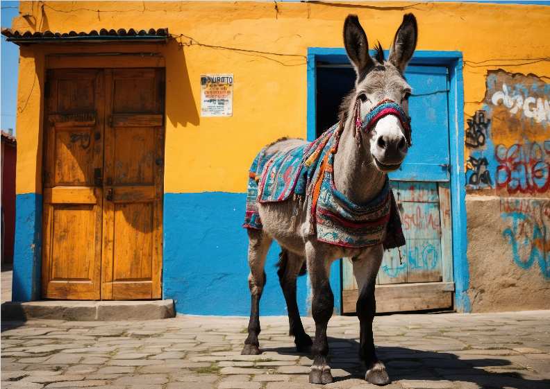Pôster Foto Ilustração -  El Burro Burrito - Sem Moldura - Orientação Retrato - Tamanhos: A0, A1, A2 e A3 - Fine Art