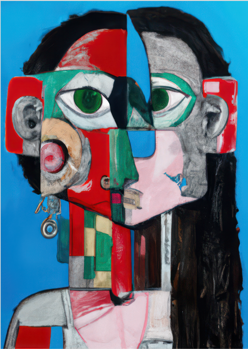 Pôster Pintura Digital  - Azui 01 - Sem Moldura - Orientação Retrato - Tamanhos: A0, A1, A2 e A3 - Fine Art