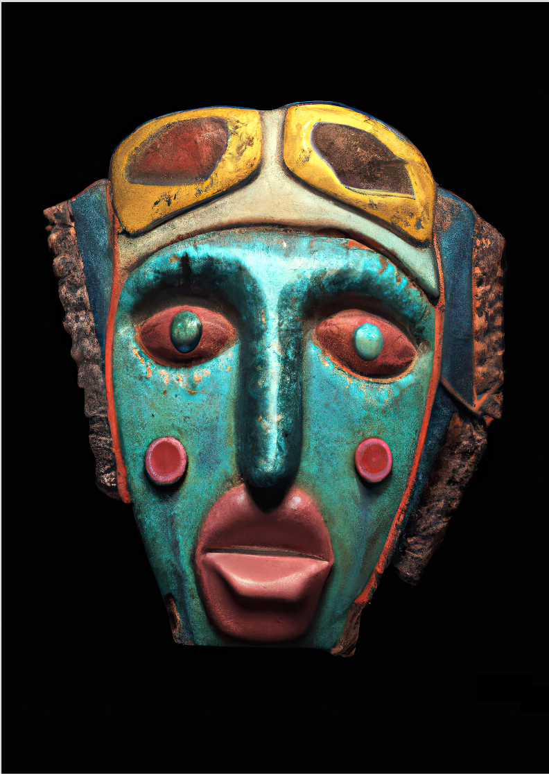 Pôster Digimask 02 - Arte Colecionável - Arte Generativa - Tamanho A4 - Sem Moldura - Orientação Retrato - Fine Art