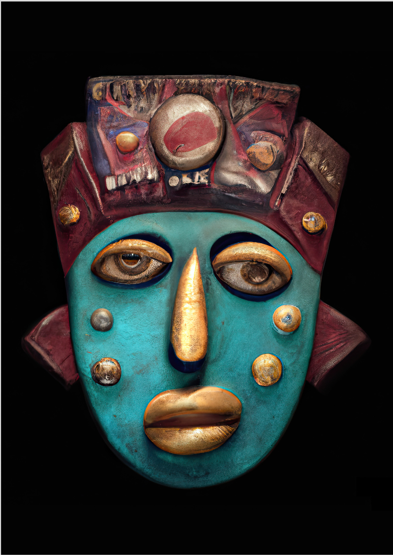 Pôster Digimask 04 - Arte Colecionável - Arte Generativa - Tamanho A4 - Sem Moldura - Orientação Retrato - Fine Art