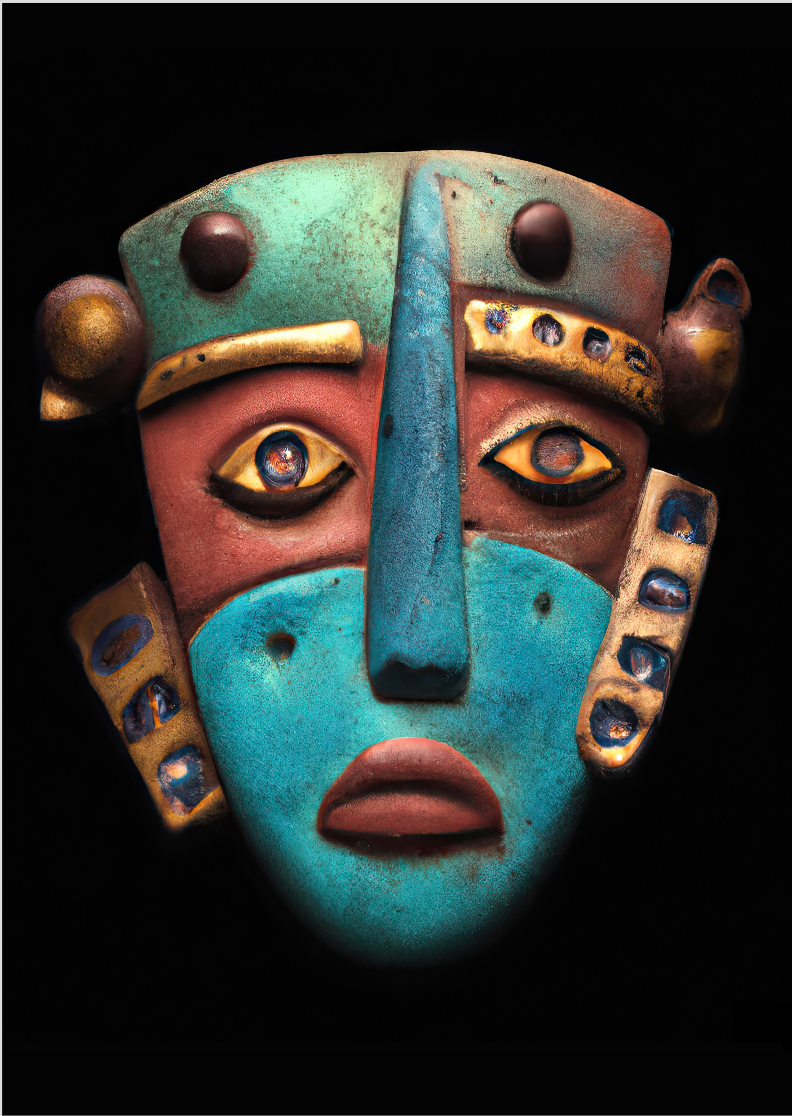 Pôster Digimask 06 - Arte Colecionável - Arte Generativa - Tamanho A4 - Sem Moldura - Orientação Retrato - Fine Art