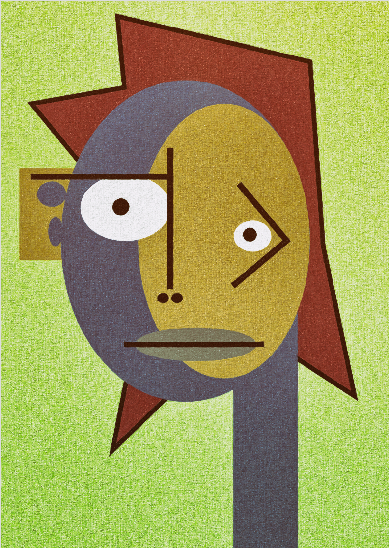 Pôster Cubiface 13 - Arte Colecionável - Tamanho A4 - Sem Moldura - Orientação Retrato - Fine Art