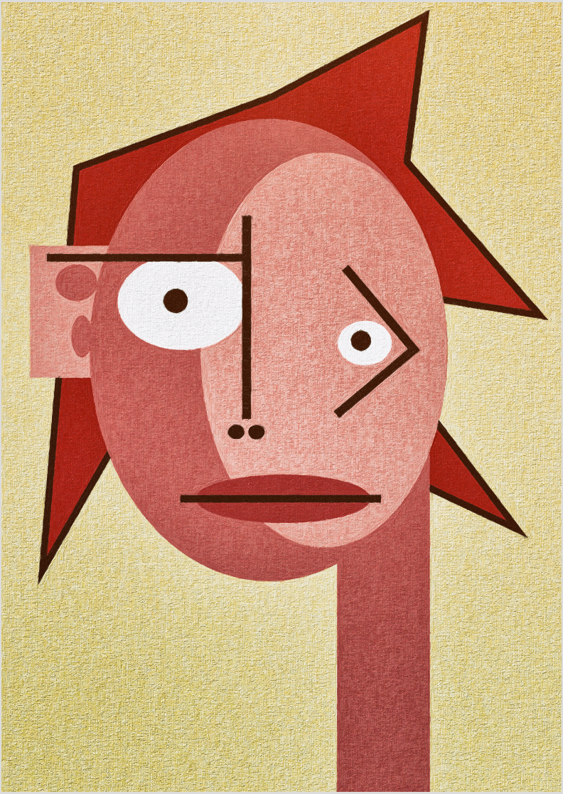 Pôster Cubiface 14 - Arte Colecionável - Tamanho A4 - Sem Moldura - Orientação Retrato - Fine Art