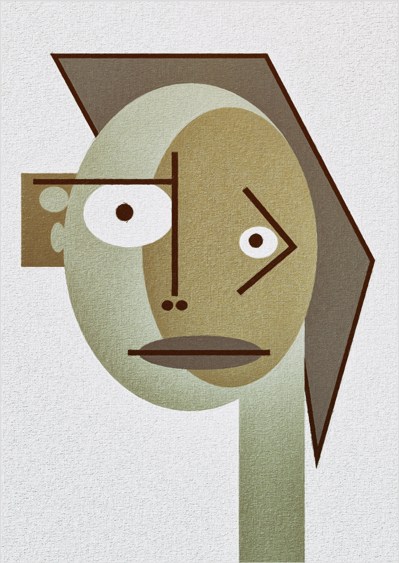 Pôster Cubiface 16 - Arte Colecionável - Tamanho A4 - Sem Moldura - Orientação Retrato - Fine Art