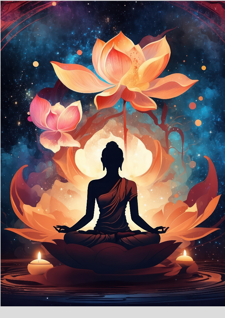 Pôster Ilustração 03 - Yoga - Meditação - Sem Moldura - Orientação Retrato - Tamanhos: A0, A1, A2 e A3 - Fine Art