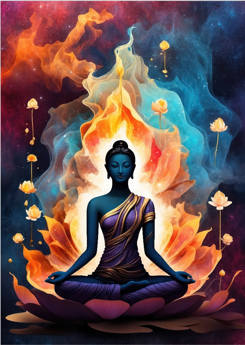 Pôster Ilustração 04 - Yoga - Meditação - Sem Moldura - Orientação Retrato - Tamanhos: A0, A1, A2 e A3 - Fine Art