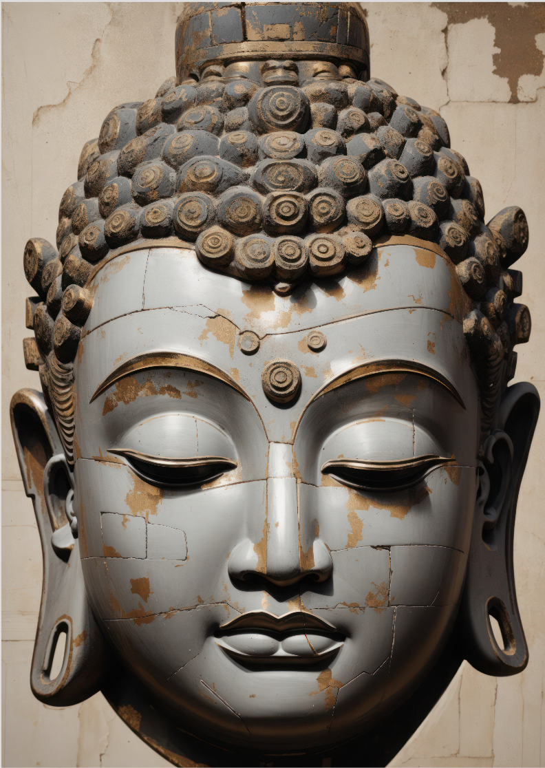 Pôster 3D - Buda 01 - Yoga - Meditação - Sem Moldura - Orientação Retrato - Tamanhos: A0, A1, A2 e A3 - Fine Art 