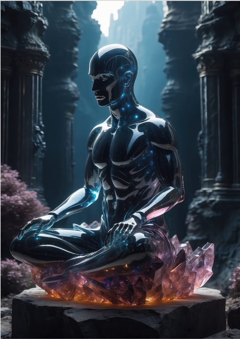 Pôster 3D Arte - Nirvana 02 - Yoga - Meditação - Sem Moldura - Orientação Retrato - Tamanhos: A, A1, A2 e A3 - Fine Art