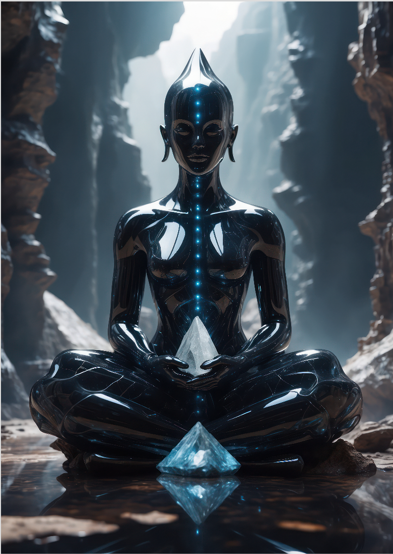 Pôster 3D Arte - Nirvana 04 - Yoga - Meditação - Sem Moldura - Orientação Retrato - Tamanhos: A0, A1, A2 e A3 - Fine Art