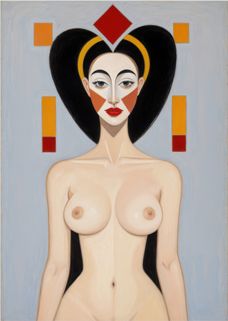 Pôster Cubista - Nu 12 - Koz Palma - Sem Moldura - Orientação Retrato - Tamanhos: A0, A1, A2 e A3 - Fine Art