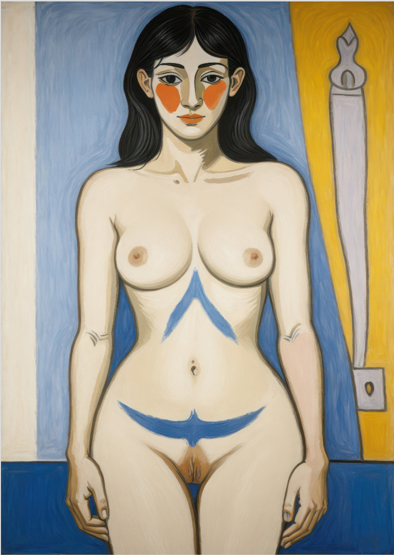 Pôster Cubista - Nu 14 - Koz Palma - Ano 2003 - Sem Moldura - Orientação Retrato - Tamanhos: A0, A1, A2 e A3 - Fine Art