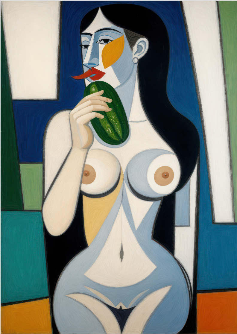 Pôster Cubista - Nu 19 - Koz Palma - Sem Moldura - Orientação Retrato - Tamanhos: A0, A1, A2 e A3 - Fine Art