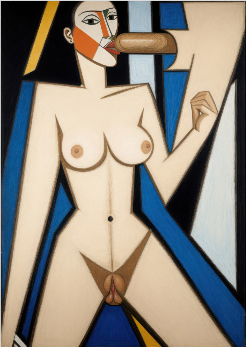 Pôster Cubista - Nu 20 - Koz Palma - Sem Moldura - Orientação Retrato - Tamanhos: A0, A1, A2 e A3 - Fine Art