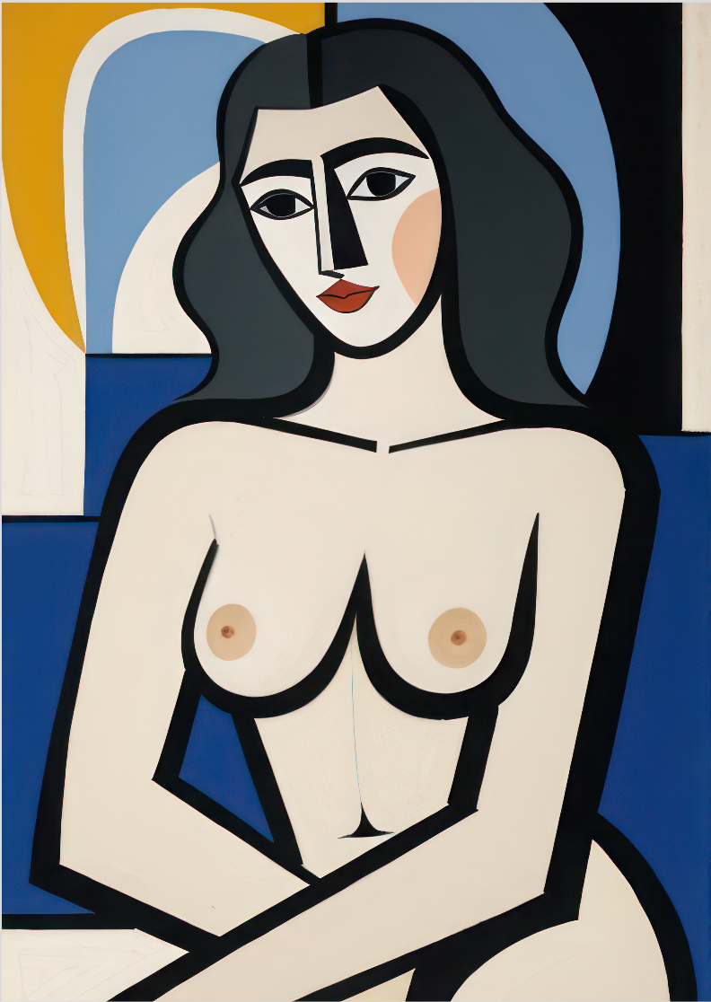 Pôster Cubista - Nu 22 - Koz Palma  - Sem Moldura - Orientação Retrato - Tamanhos: A0, A1, A2 e A3 - Fine Art