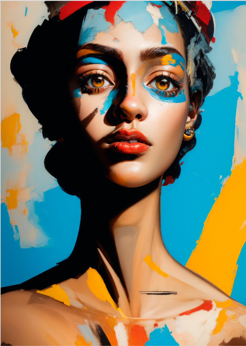 Pôster Pintura Digital - Fusion 01 - Koz Palma - Sem Moldura - Orientação Retrato - Tamanhos: A0, A1 e A2 - Fine Art 