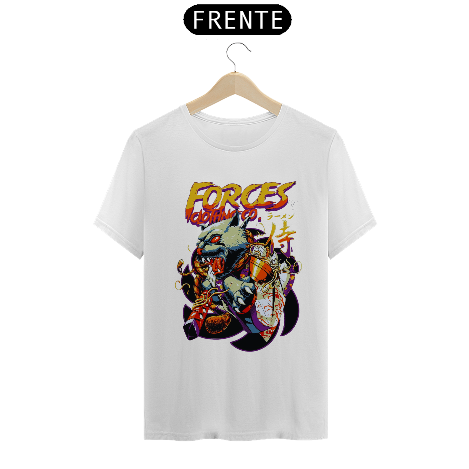 Nome do produto: Camiseta Premium Cat Samurai