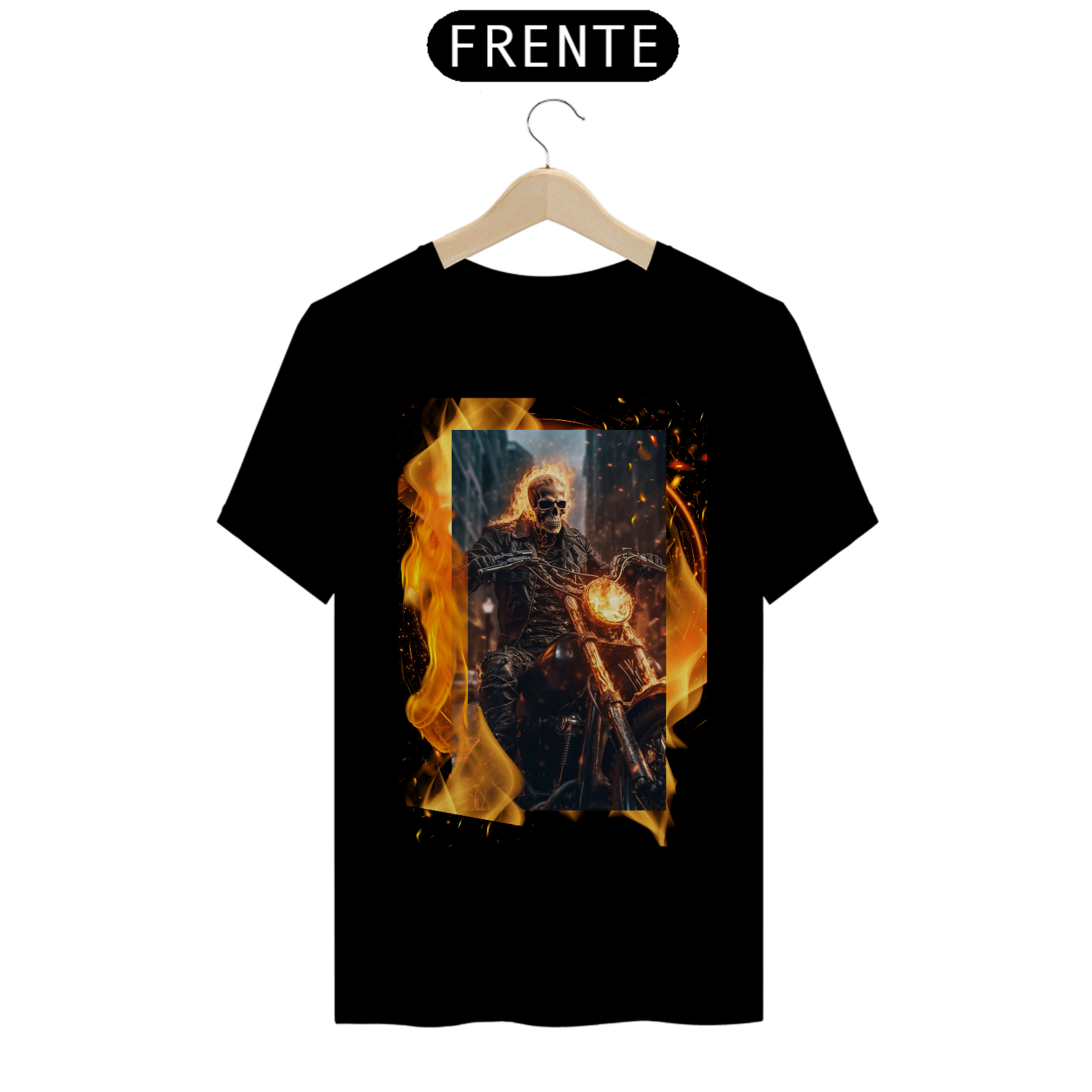 Nome do produto: Camiseta- motoqueiro fantasma