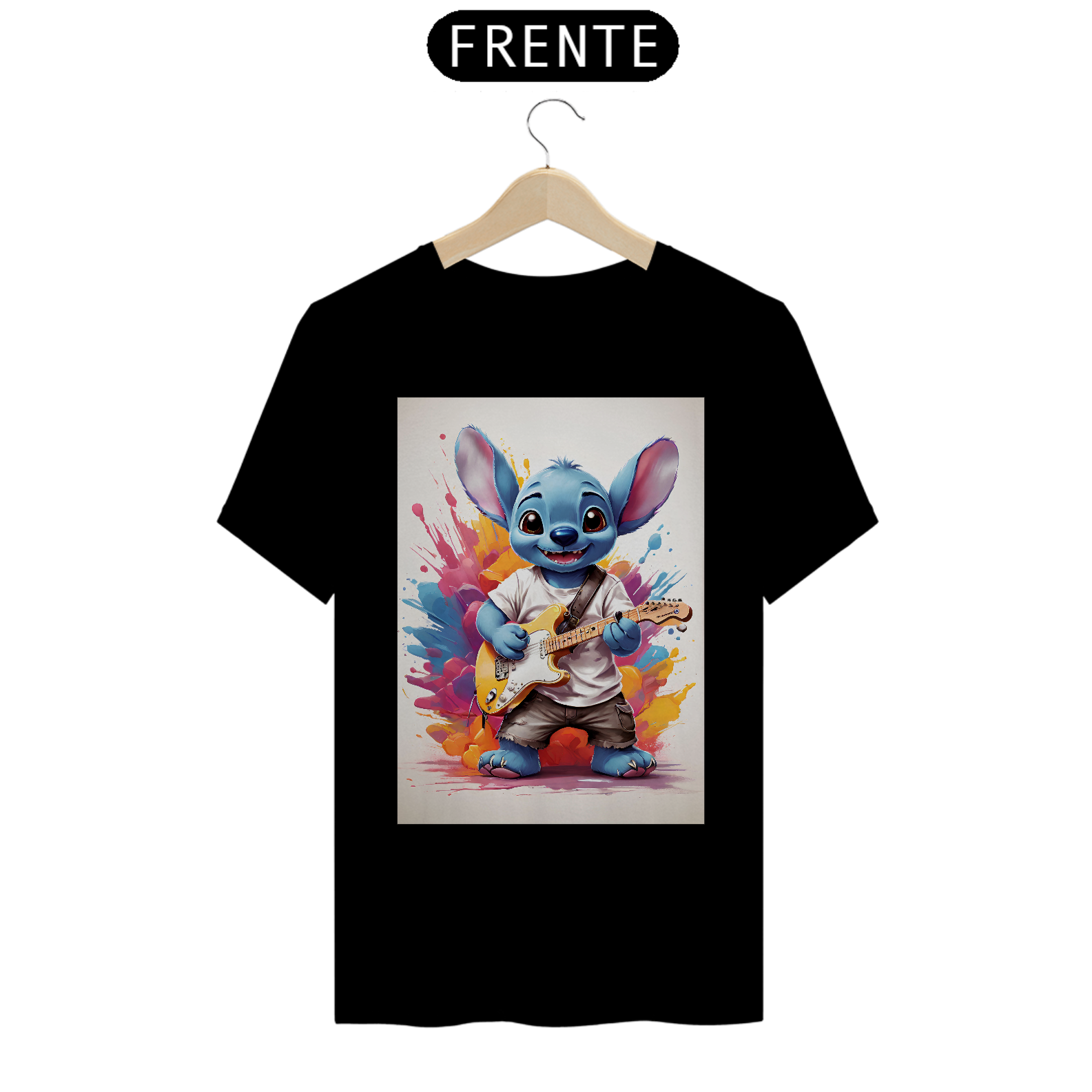 Nome do produto: Camiseta Premium Stitch Guitarrista