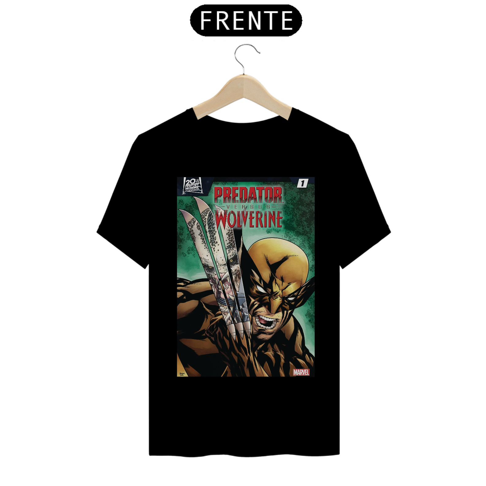 Nome do produto: CAMISETA WOLVERINE VS PREDATOR