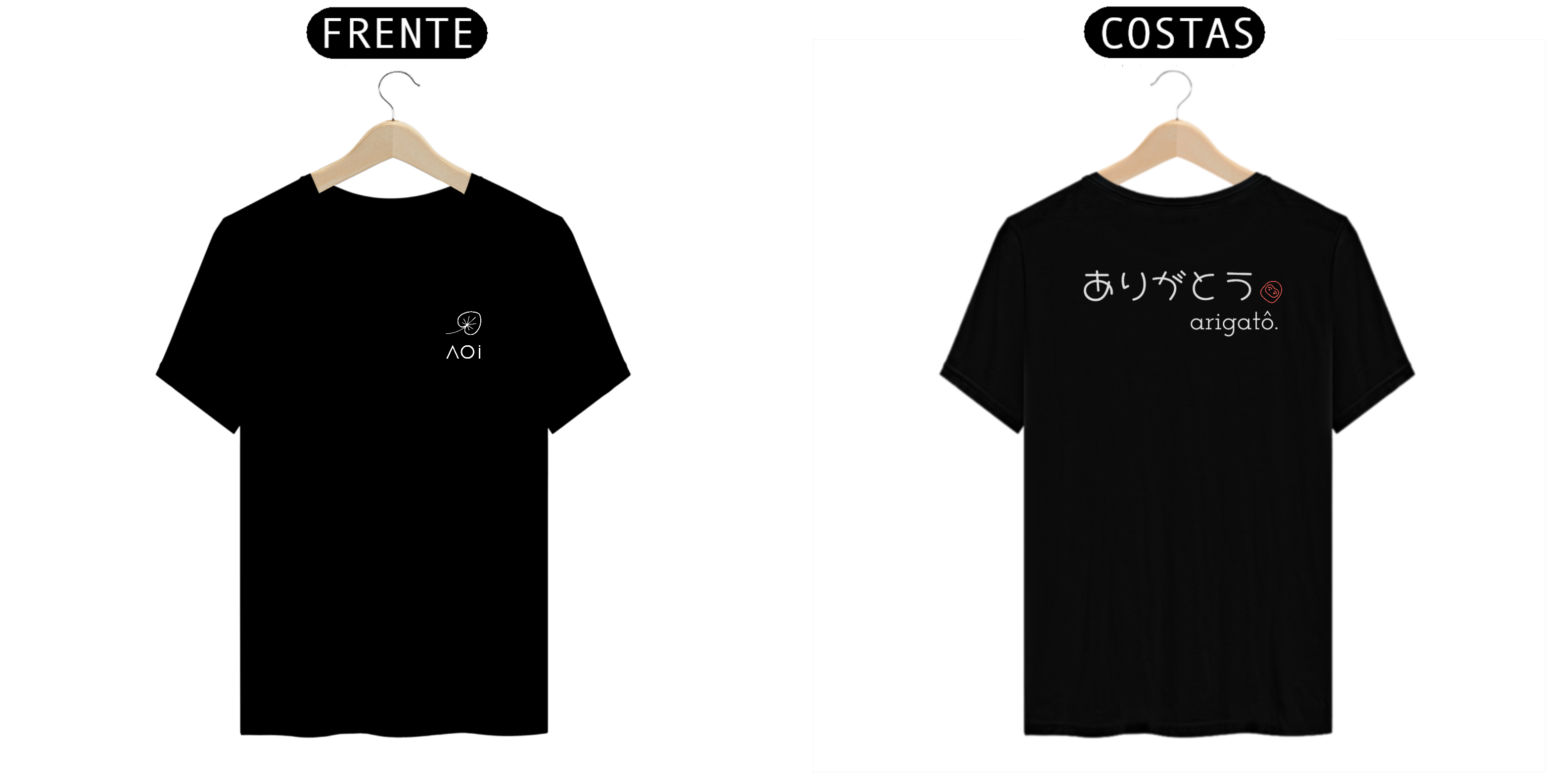 Nome do produto: T-shirt Aoi - ありがとう (arigatô)